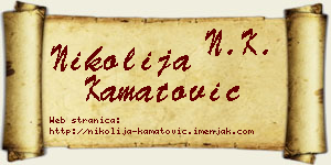 Nikolija Kamatović vizit kartica